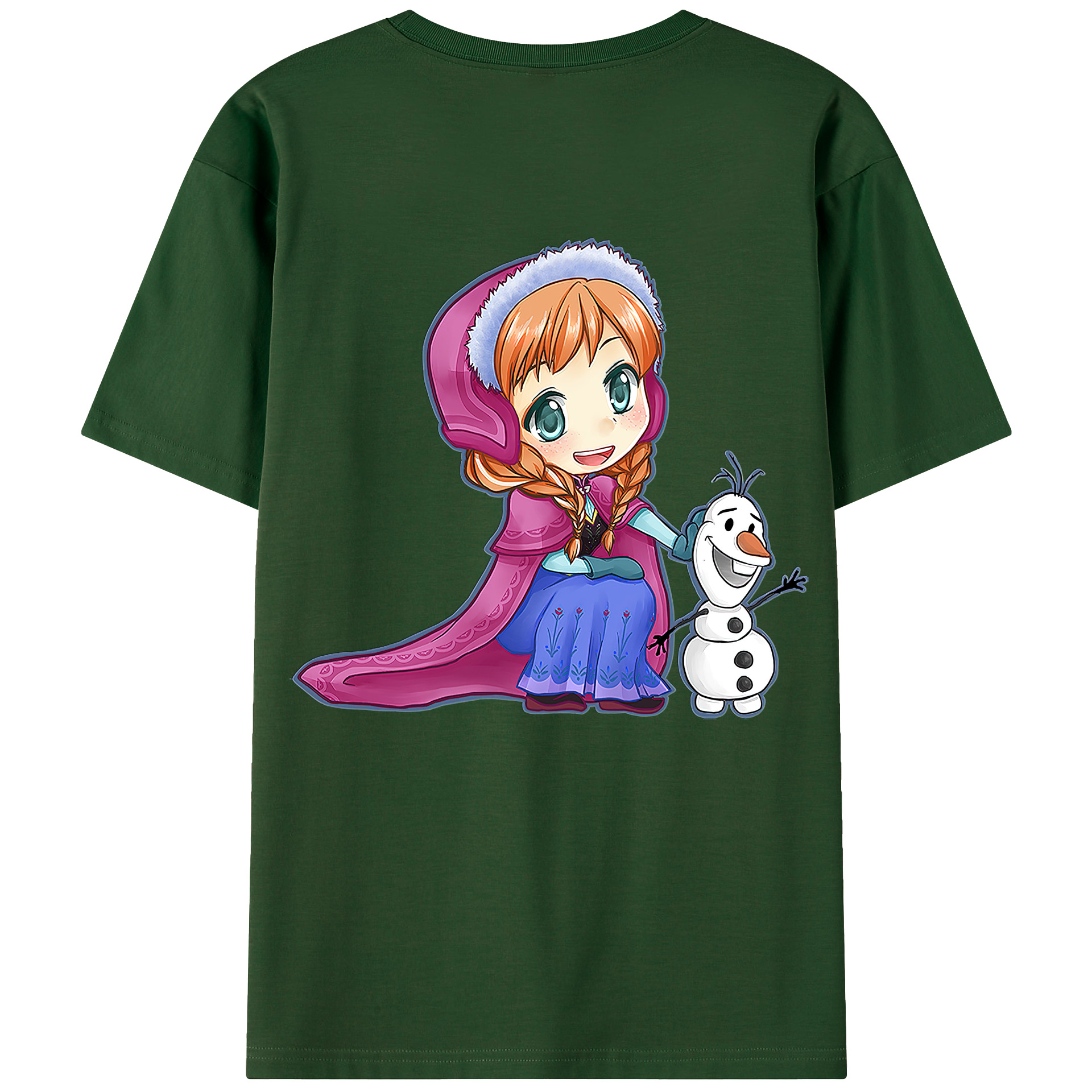 （画像用） アナと雪の女王 アンナ エルサ Frozen Anna Elsa 綿100％半袖Tシャツ（背面プリント）